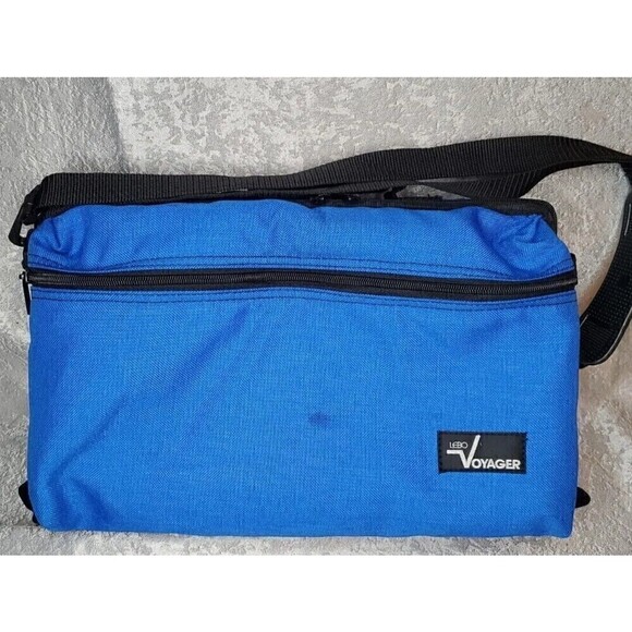 VTG LEBO Cassette Holder Padded Removeable Shell/Strap Blue Zip Pocket Holds 30 - Picture 13 of 13